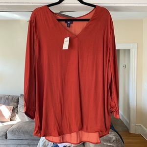 Nwt xxl gap factory rusty red blouse